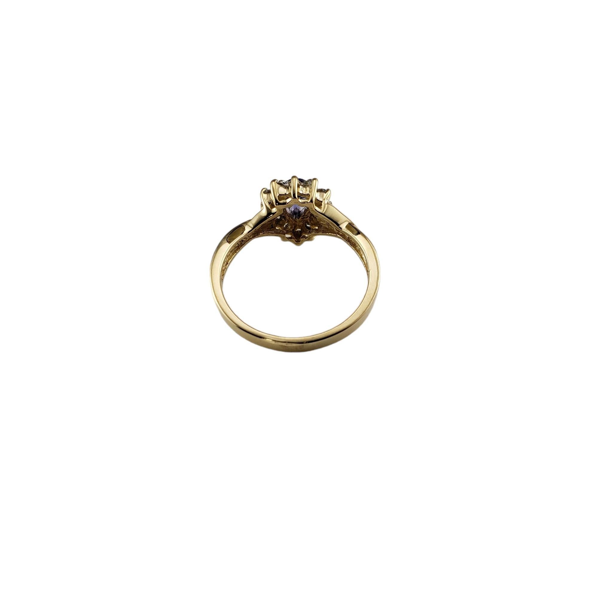 Women's 14K Yellow Gold Tanzanite & Diamond Ring Size 6.25 #16353 For Sale