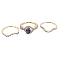 Isla  14K Yellow Gold Tanzanite & Diamond Wedding Set  .70 CT Oval Tanzanite