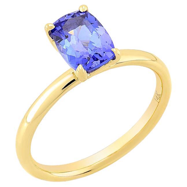 For Sale:  14k Yellow Gold Tanzanite Ring