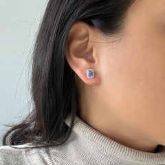 14K Yellow Gold Tanzanite Studs with Diamond Halo