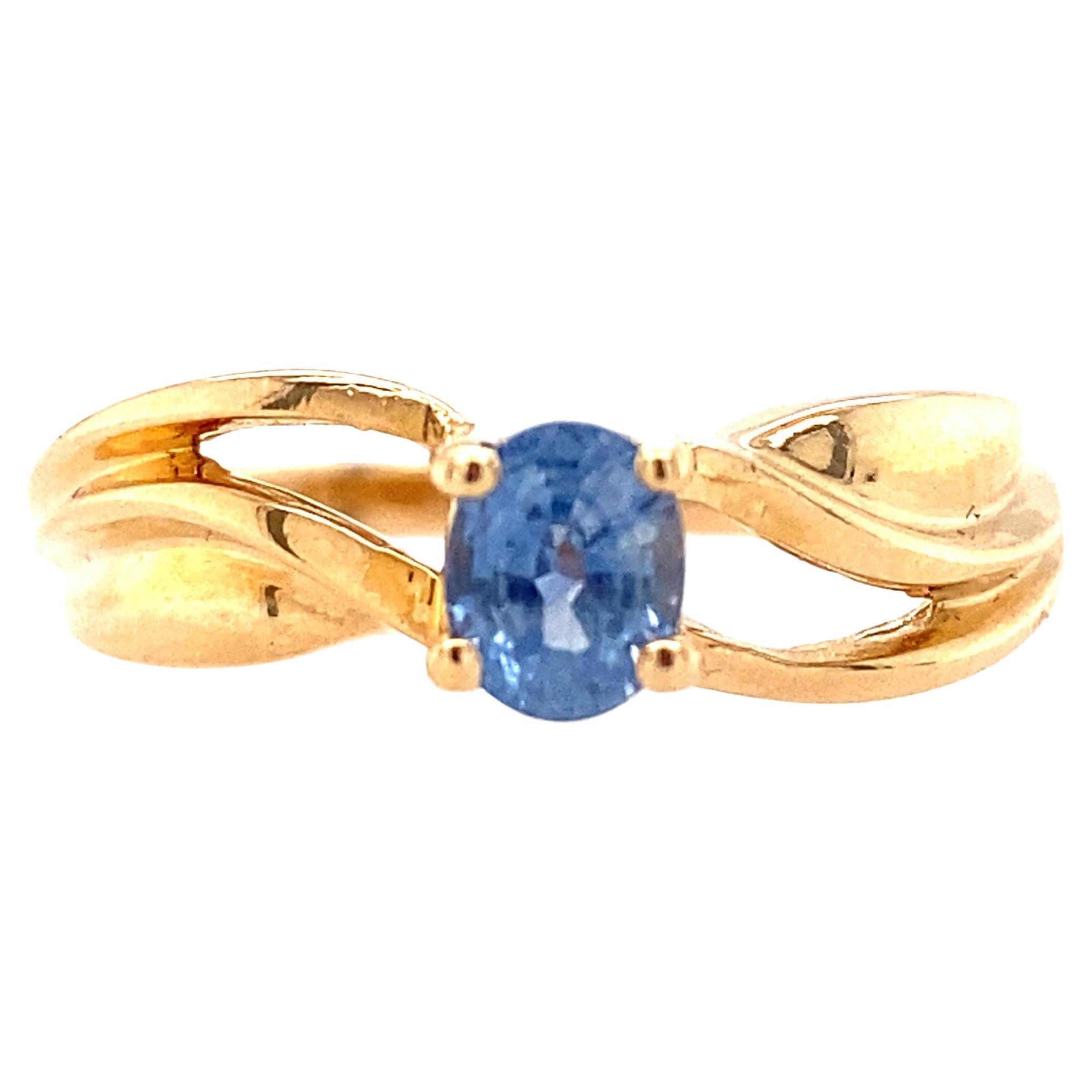 14k Yellow Gold Tanzanite Wave December Birthstone Ring