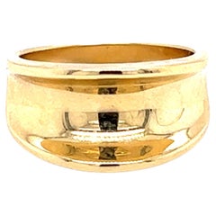 14K Yellow Gold Tapered Concave Ring
