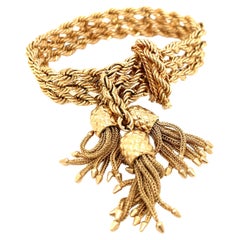 Vintage 14K Yellow Gold Tassle Bracelet