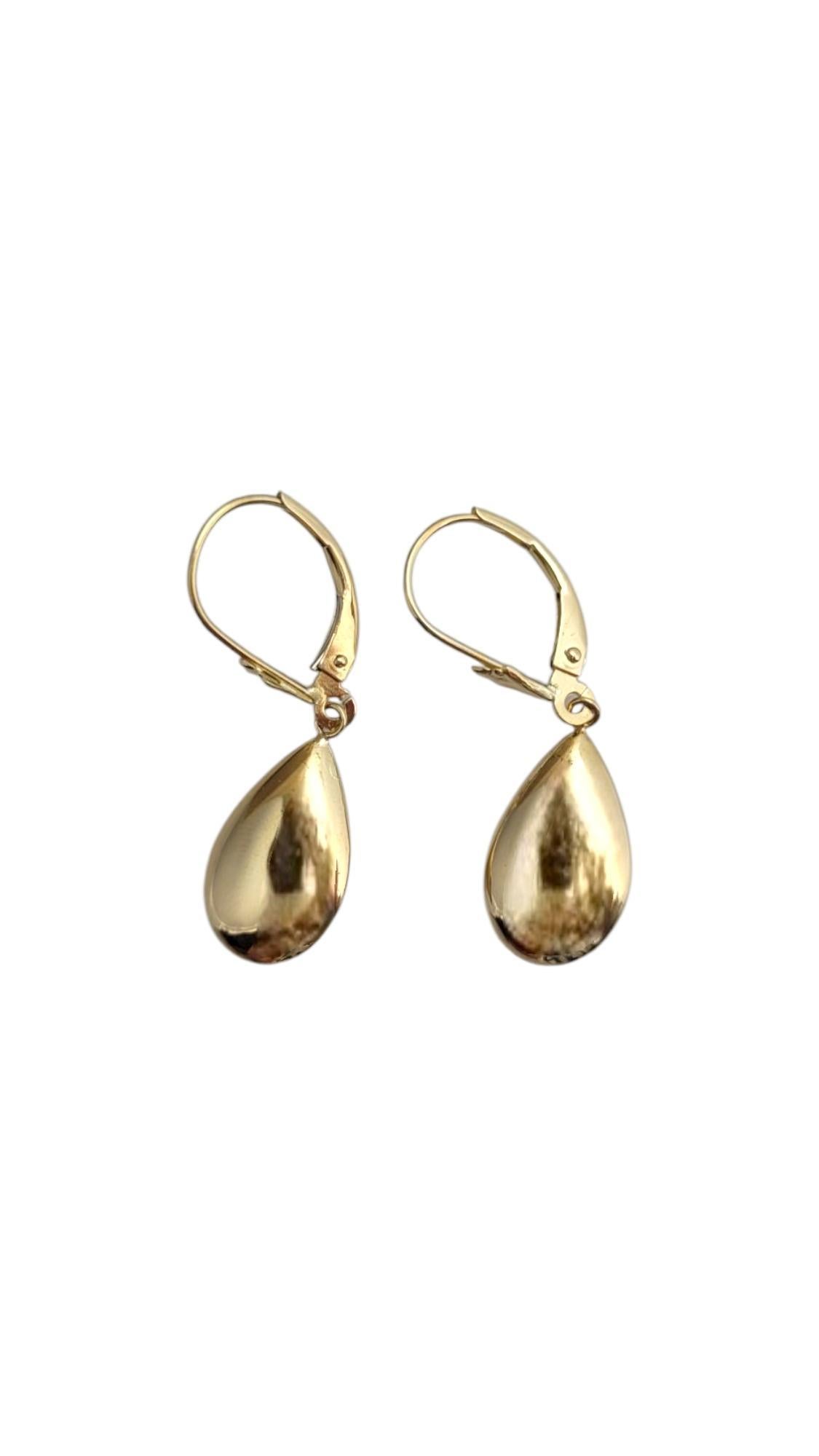 14K Yellow Gold Teardrop Dangle Earrings -

These 14k yellow gold dangle earrings combine elegance and movement with their graceful design. The light-catching shine of the gold adds a touch of sophistication, making them perfect for dressing up any