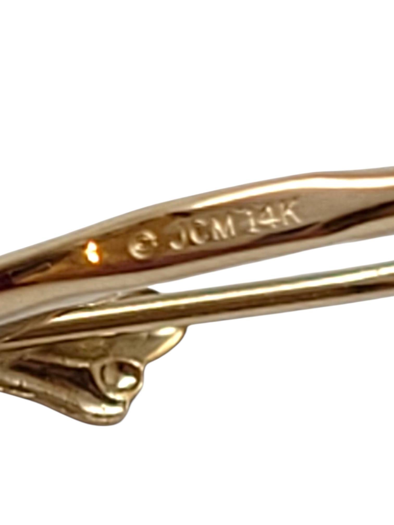 14K Yellow Gold Teardrop Dangle Earrings #22325 In Good Condition For Sale In Washington Depot, CT
