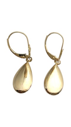 14K Yellow Gold Teardrop Dangle Earrings #22325