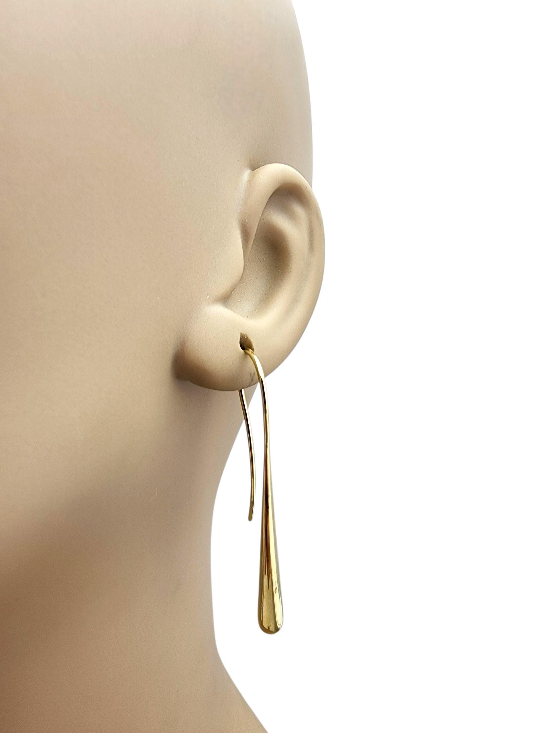 14k Yellow Gold Teardrop Dangle Earrings #22721 For Sale 2