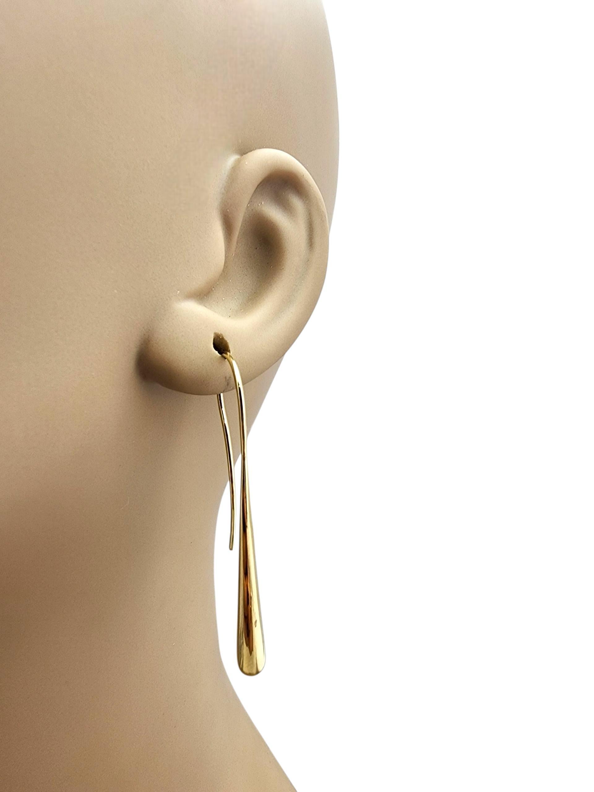 14k Yellow Gold Teardrop Dangle Earrings #22721 For Sale 3
