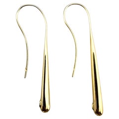 Pendientes colgantes de lágrima de oro amarillo de 14k #22721