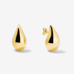 14k Yellow Gold Teardrop Earrings, Large