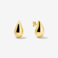 14k Yellow Gold Teardrop Earrings, Medium