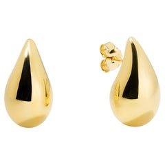 14k Yellow Gold Teardrop Earrings, Medium