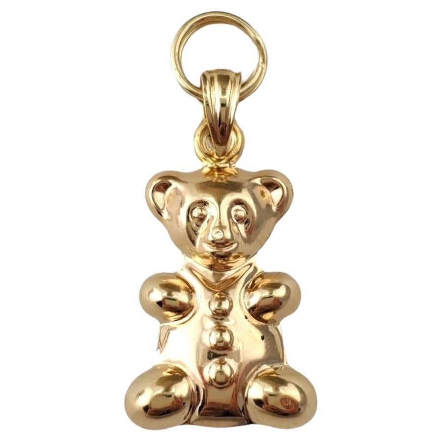14K Yellow Gold Teddy Bear Charm #17447 For Sale