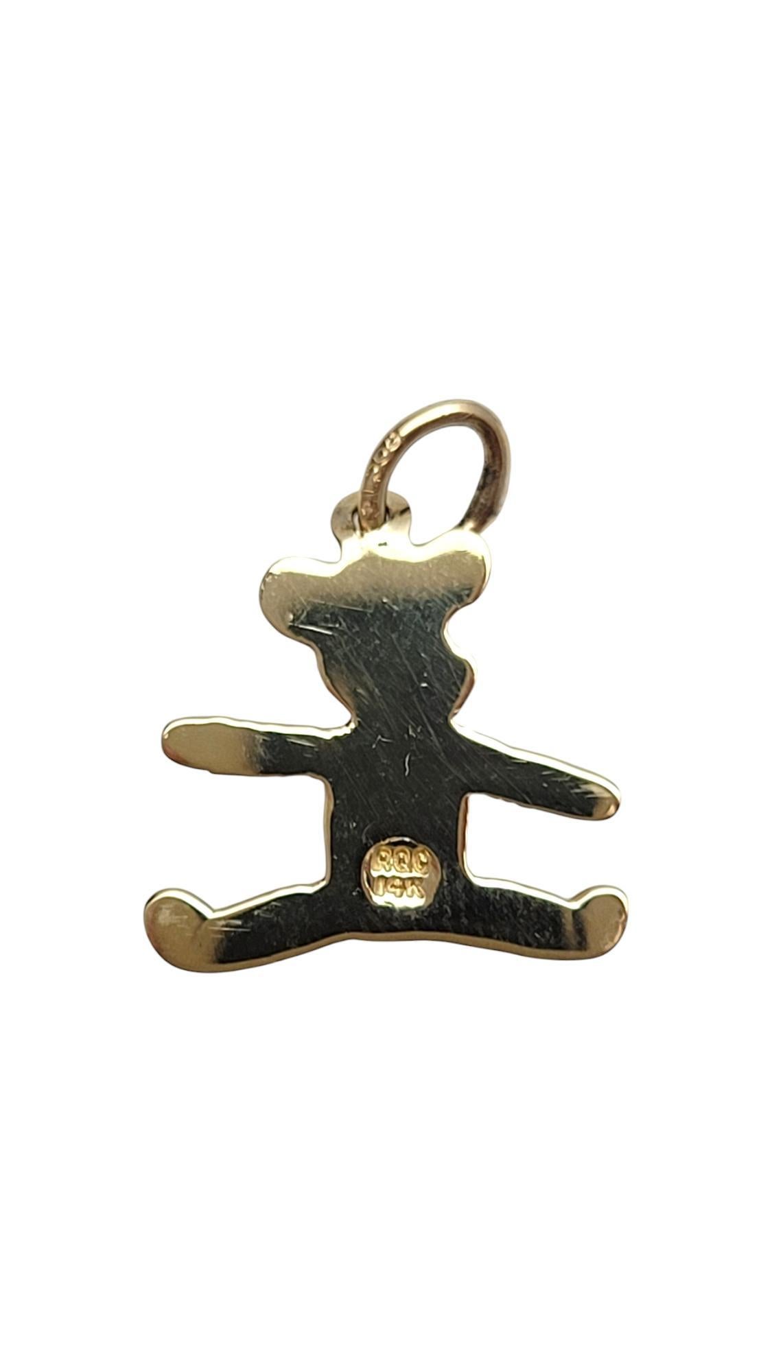 14K Yellow Gold Teddy Bear Charm #19837 In Good Condition For Sale In Washington Depot, CT