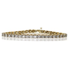 14K Yellow Gold Tennis Diamond Bracelet 5.00tdw, 17.6g