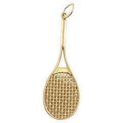 14K Yellow Gold Tennis Racket Charm #14860