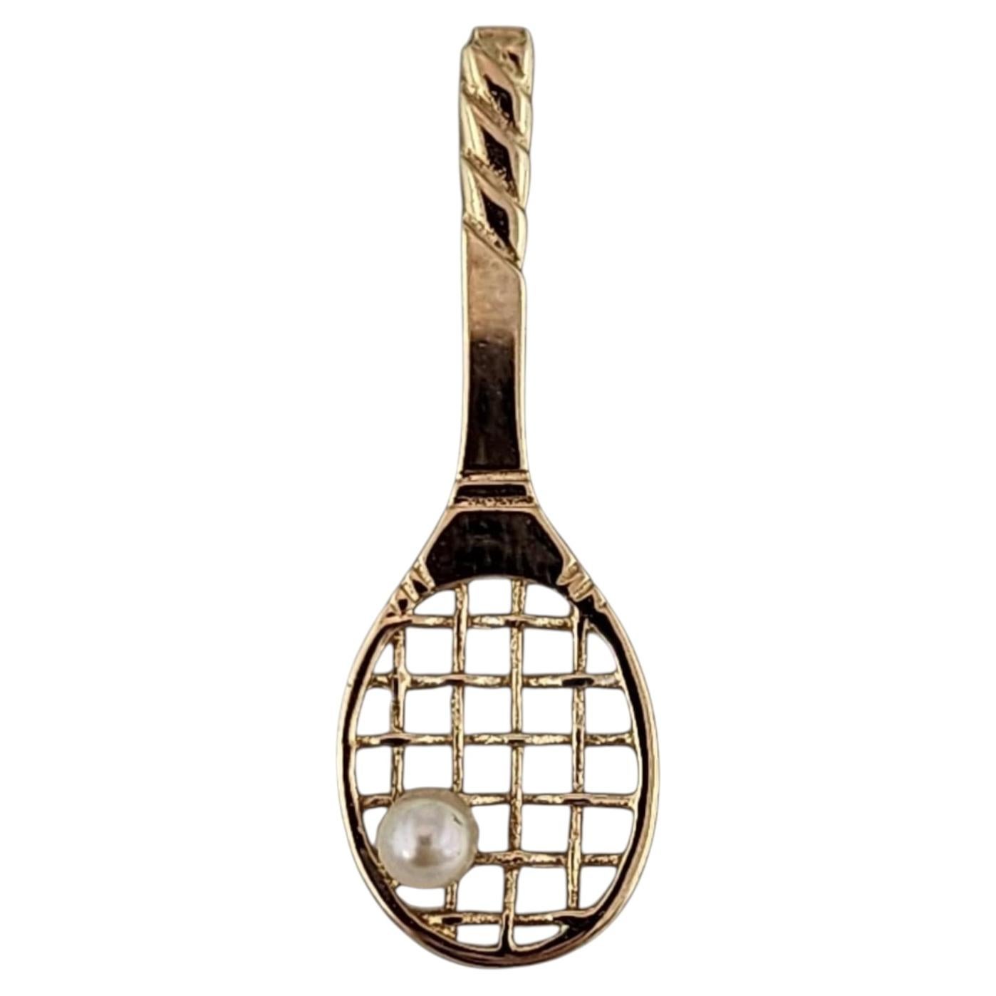 14K Yellow Gold Tennis Raquet and Ball Charm #24915
