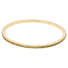 Bracelet de tennis en or jaune 14K serti d'un saphir jaune naturel