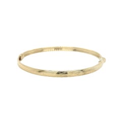 14K Yellow Gold Textured Bangle Bracelet