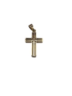 14K Yellow Gold Textured Cross Pendant #24872