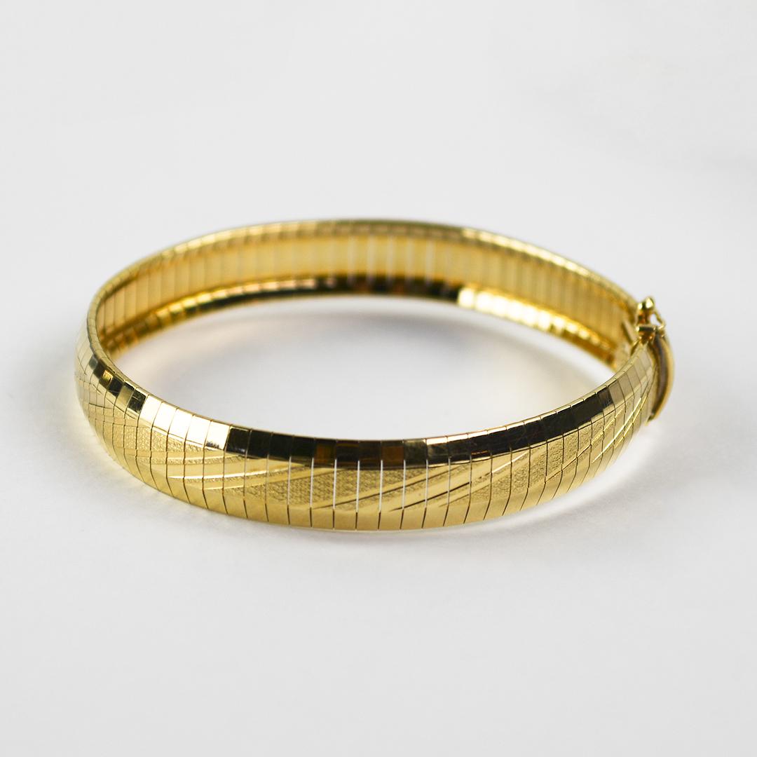 da uomo o donna Bracciale in oro giallo 14K con finitura testurizzata 15,4g in vendita