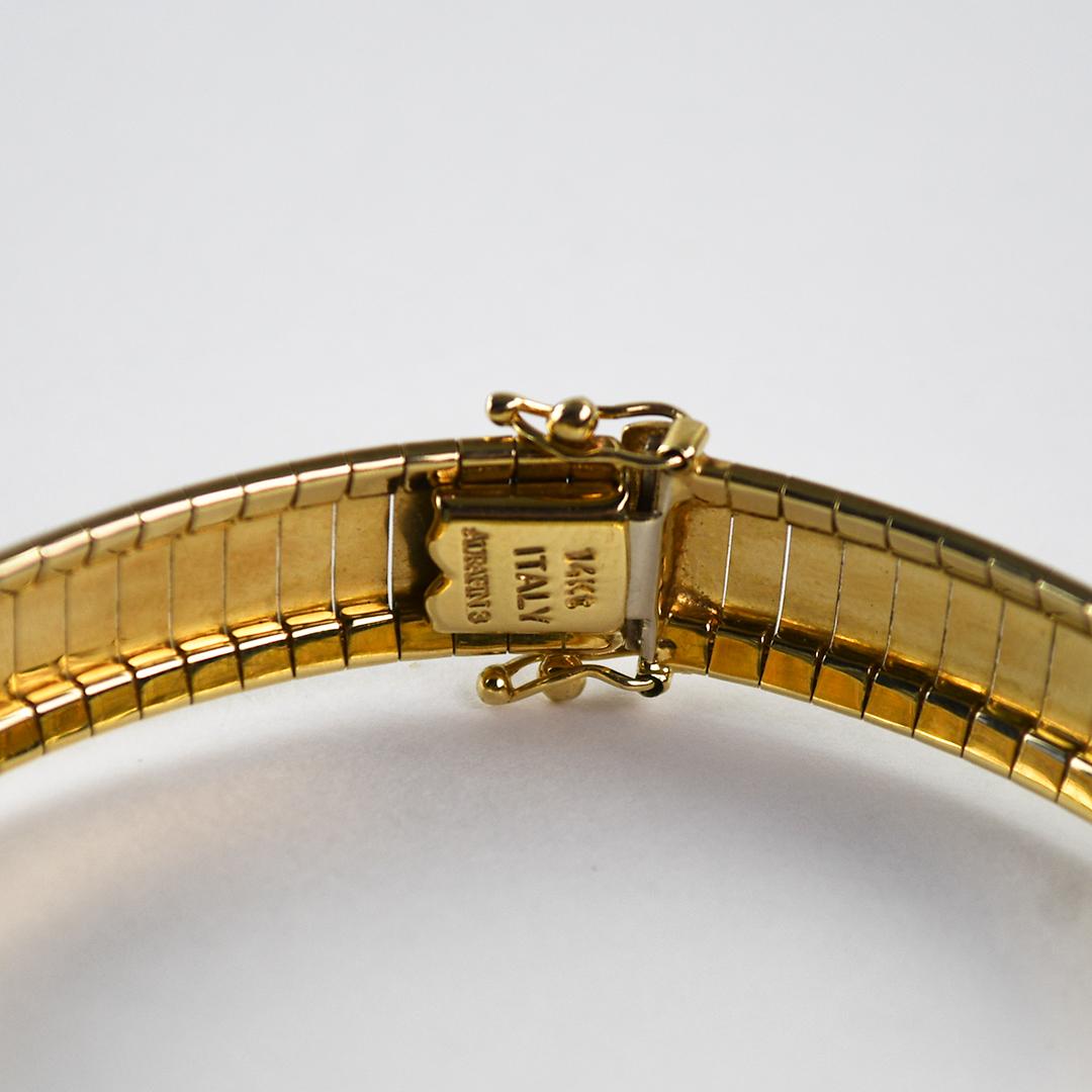 Bracciale in oro giallo 14K con finitura testurizzata 15,4g in vendita 3