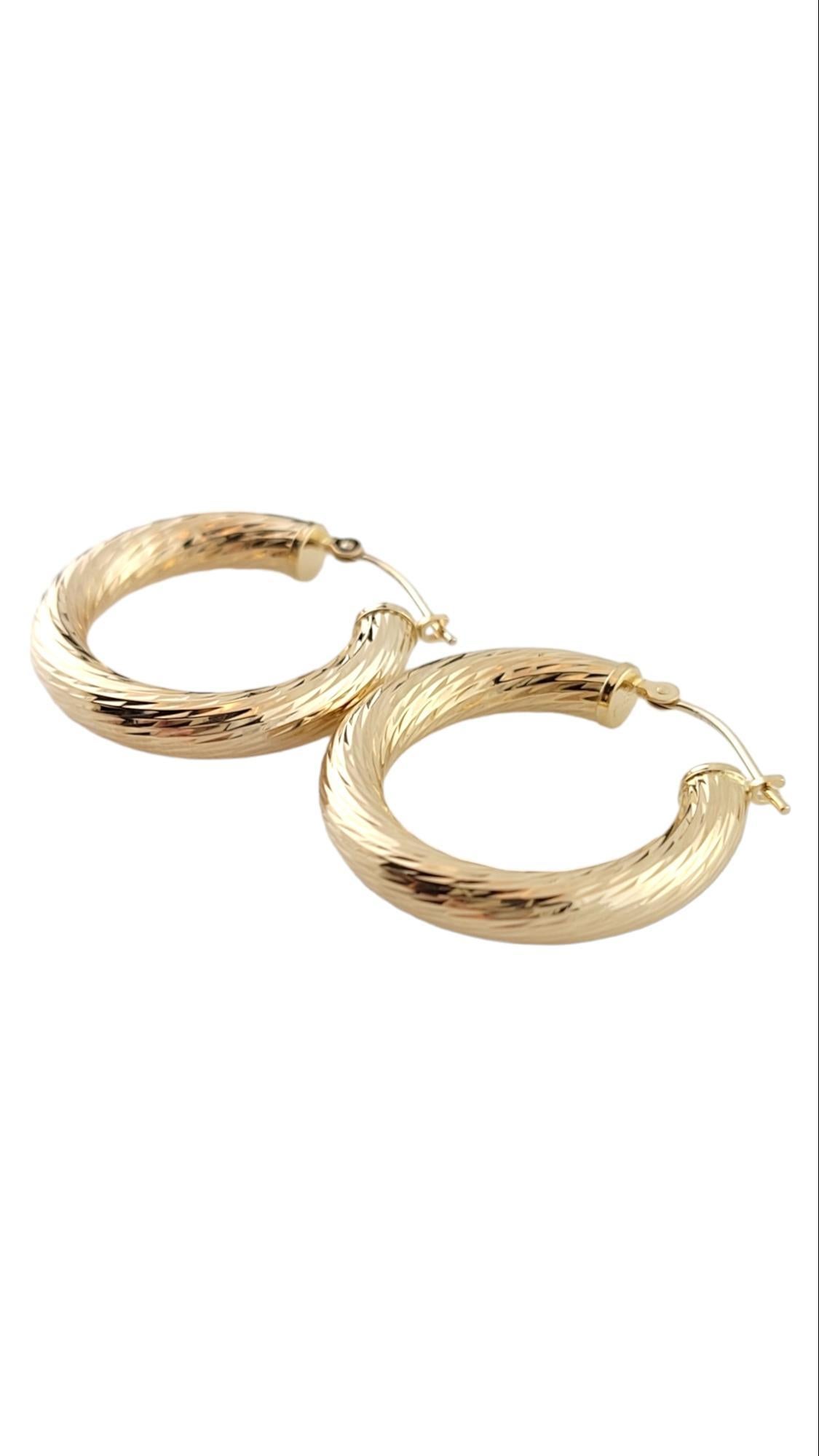 14K Yellow Gold Textured Hoop Earrings

Gorgeous set of classic hoop earrings crafted from 14K yellow gold with a beautiful textured finish!

Diameter: 25.65mm / 1.00