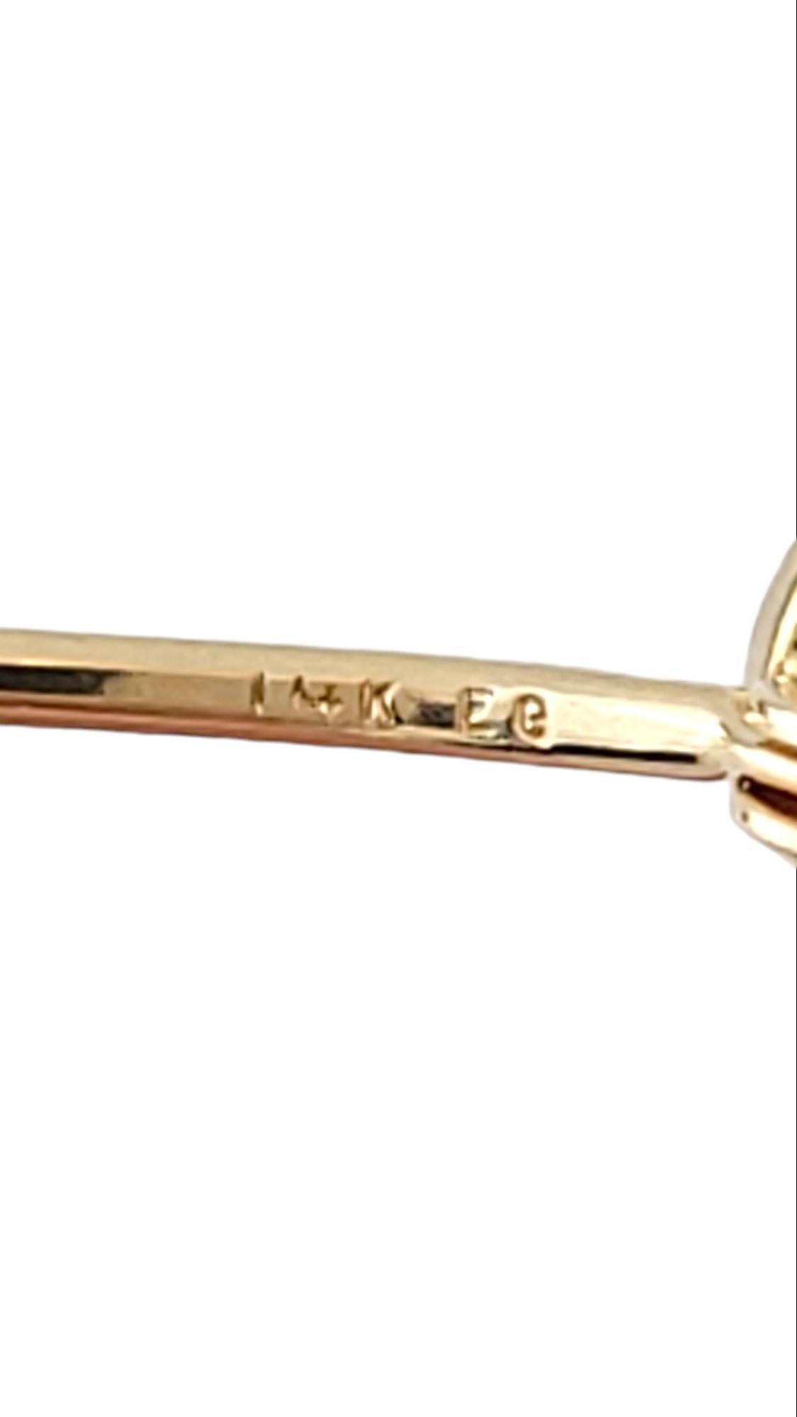 14K Gelbgold Texturierte Creolen #15902 1