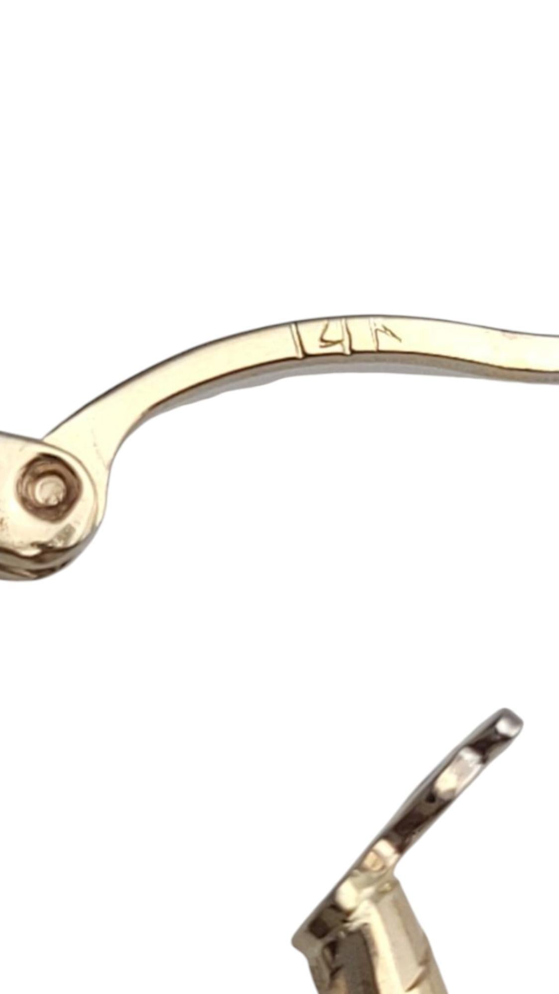 Women's 14K Yellow Gold Textured Hoop Earrings #21092 For Sale