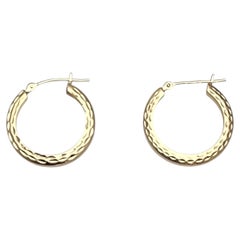 14K Gelbgold Strukturierte Ohrringe #24313