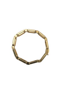14K Yellow Gold Textured Oval Link Bracelet #25149