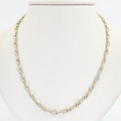 14K Yellow Gold Textured Paperclip Chain Necklace, 20 Inch, 18.7g