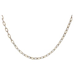 Collier à chaîne « paperclip » texturée en or jaune 14 carats, 20 pouces, 18,7 g