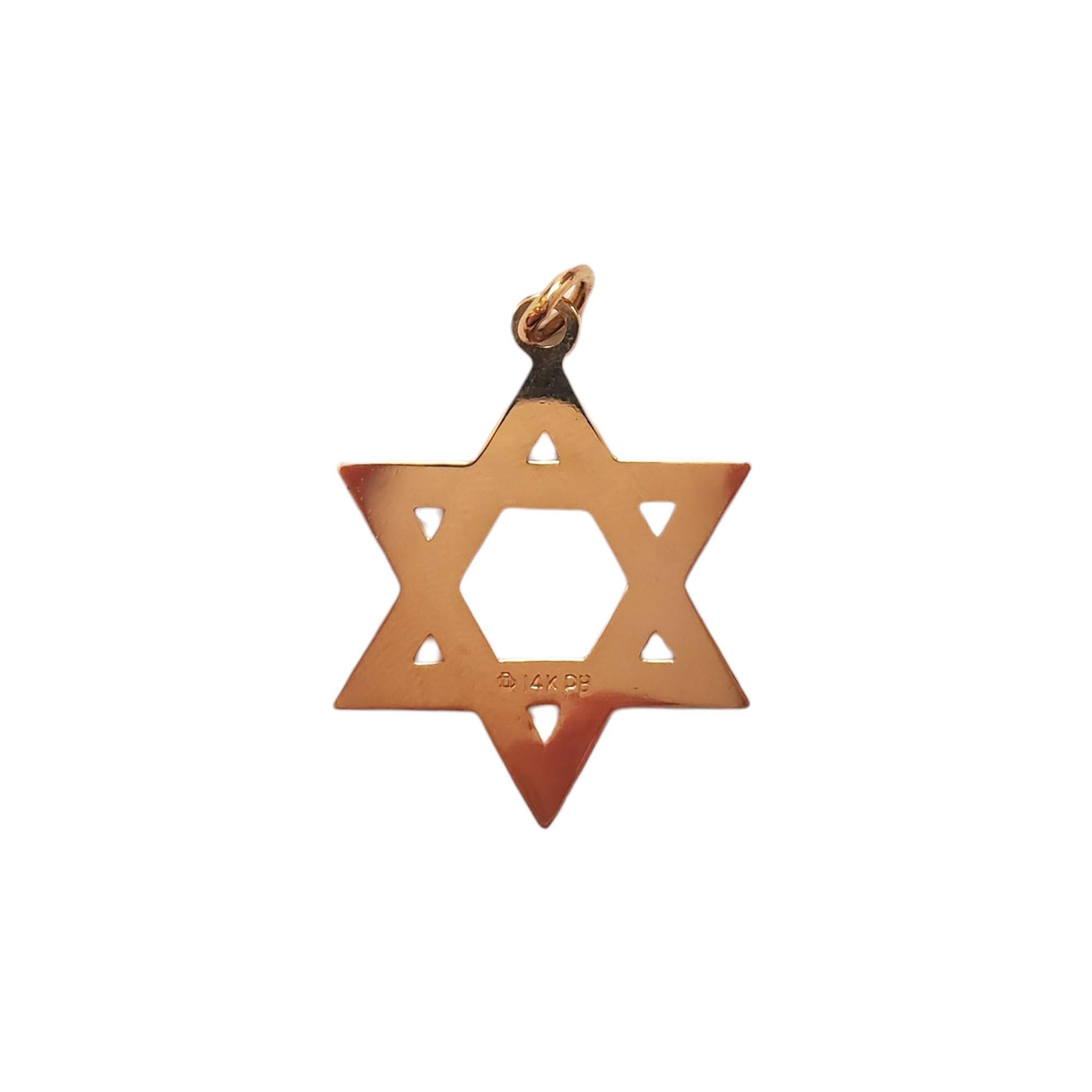 Pendentif étoile de David en or jaune 14 carats texturé n° 18019 Unisexe en vente