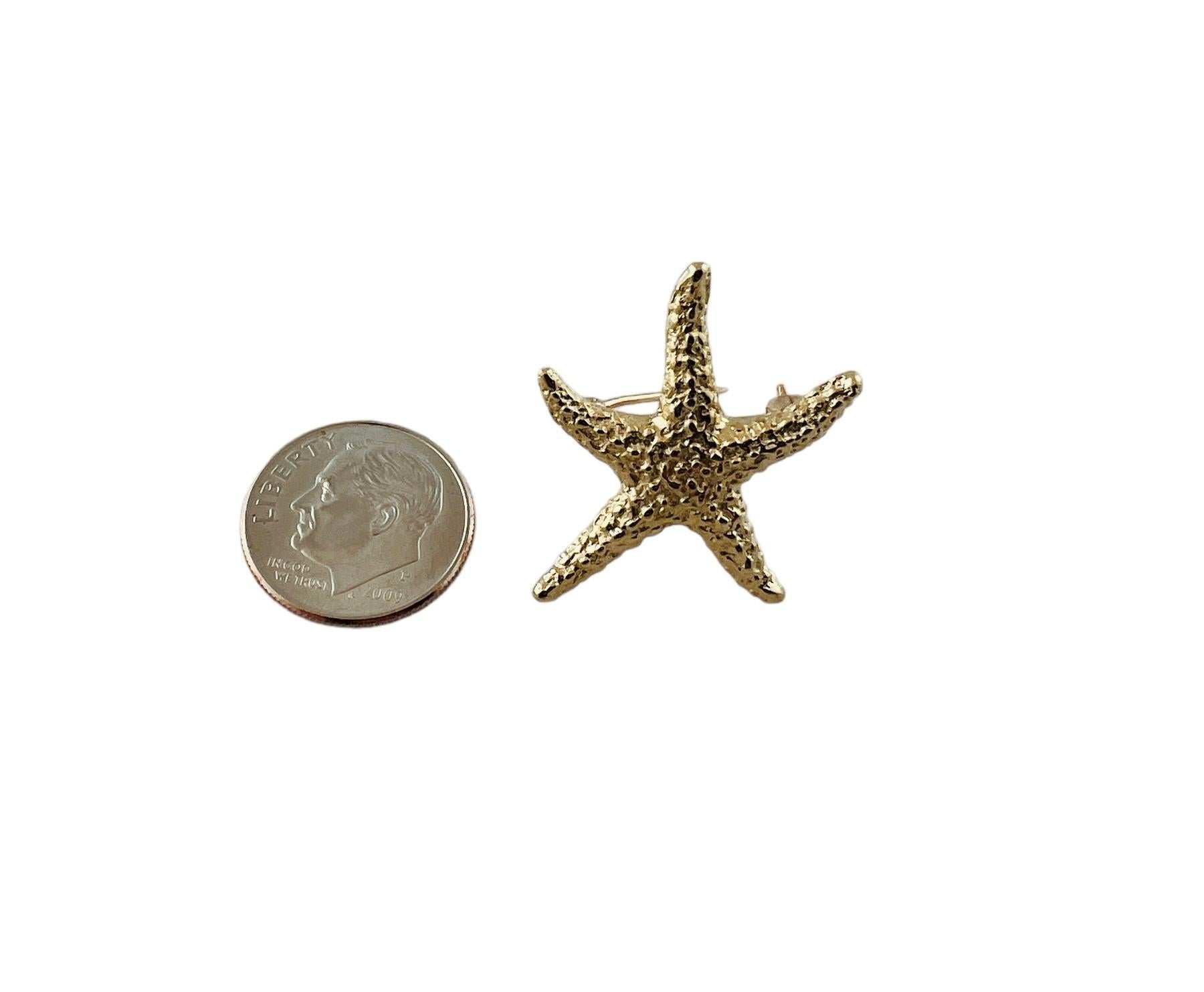 14K Yellow Gold Textured Starfish Pin #15554 For Sale 6