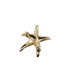 14K Yellow Gold Textured Starfish Pin #15554
