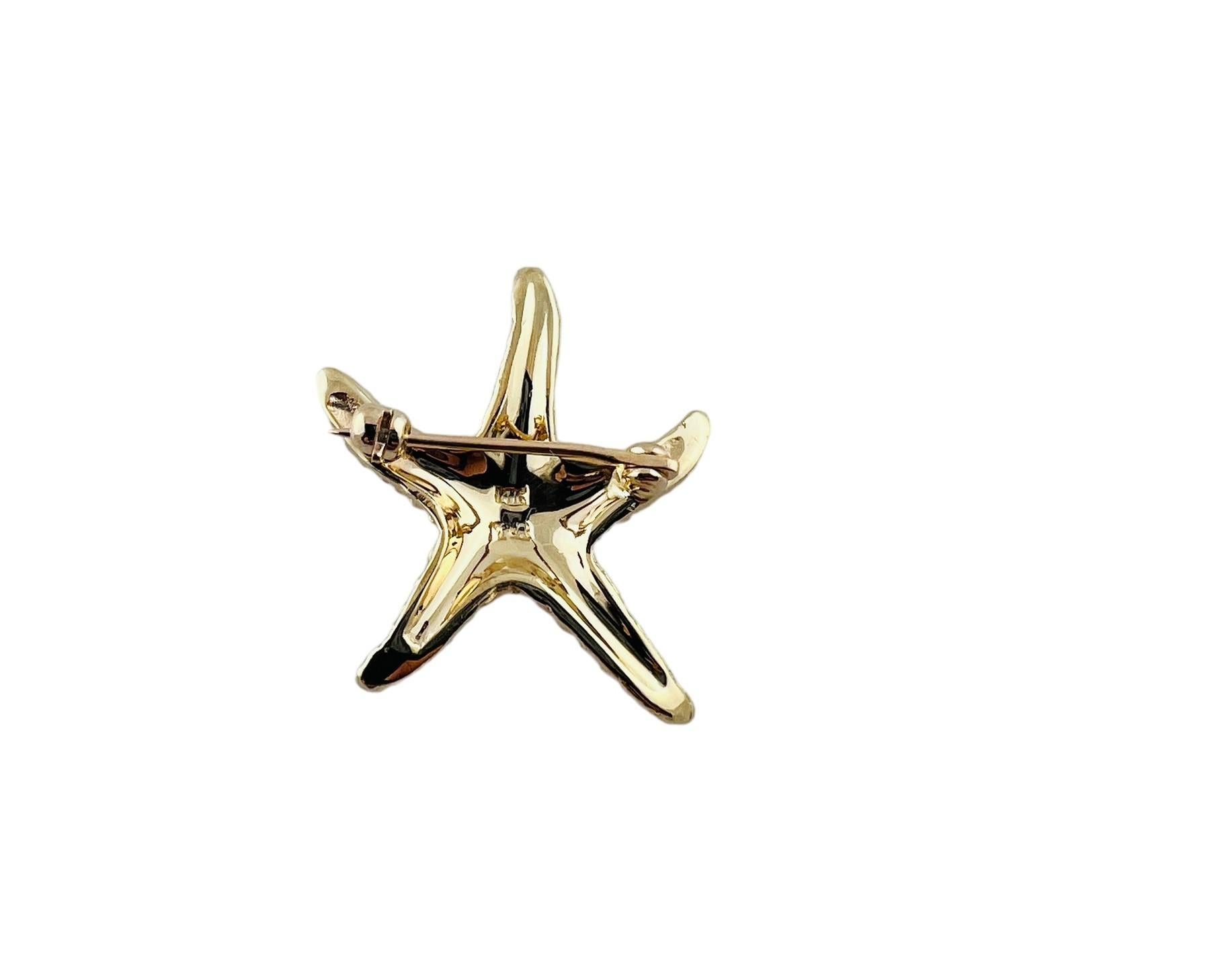 14K Yellow Gold Textured Starfish Pin #15554 For Sale 2