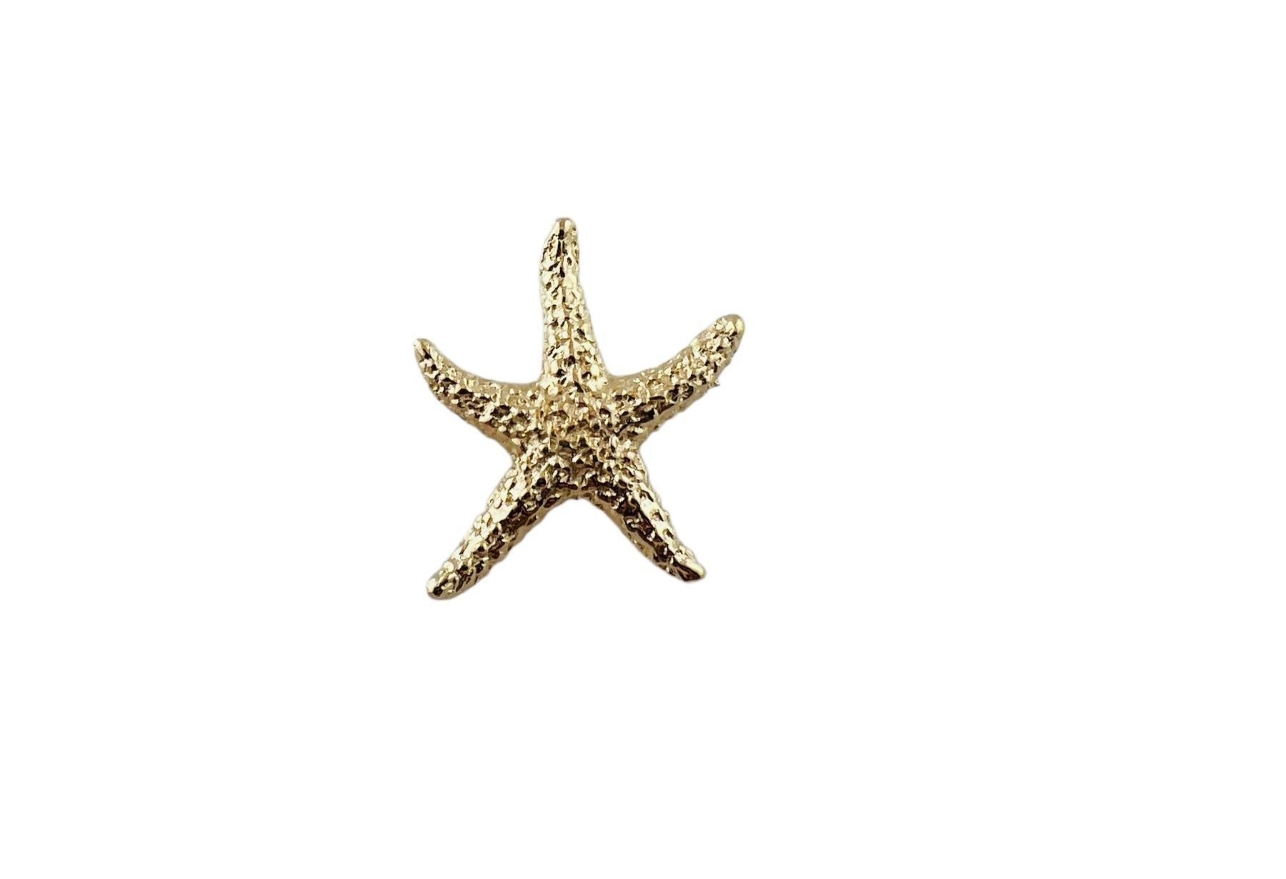 14K Yellow Gold Textured Starfish Pin #15554 For Sale 3