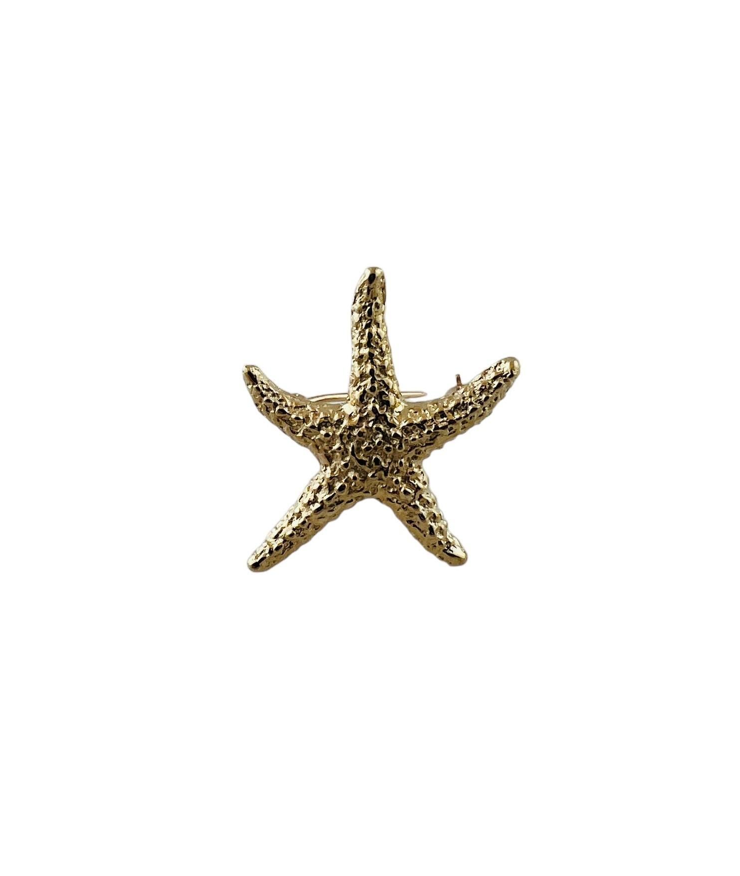14K Yellow Gold Textured Starfish Pin #15554 For Sale 4