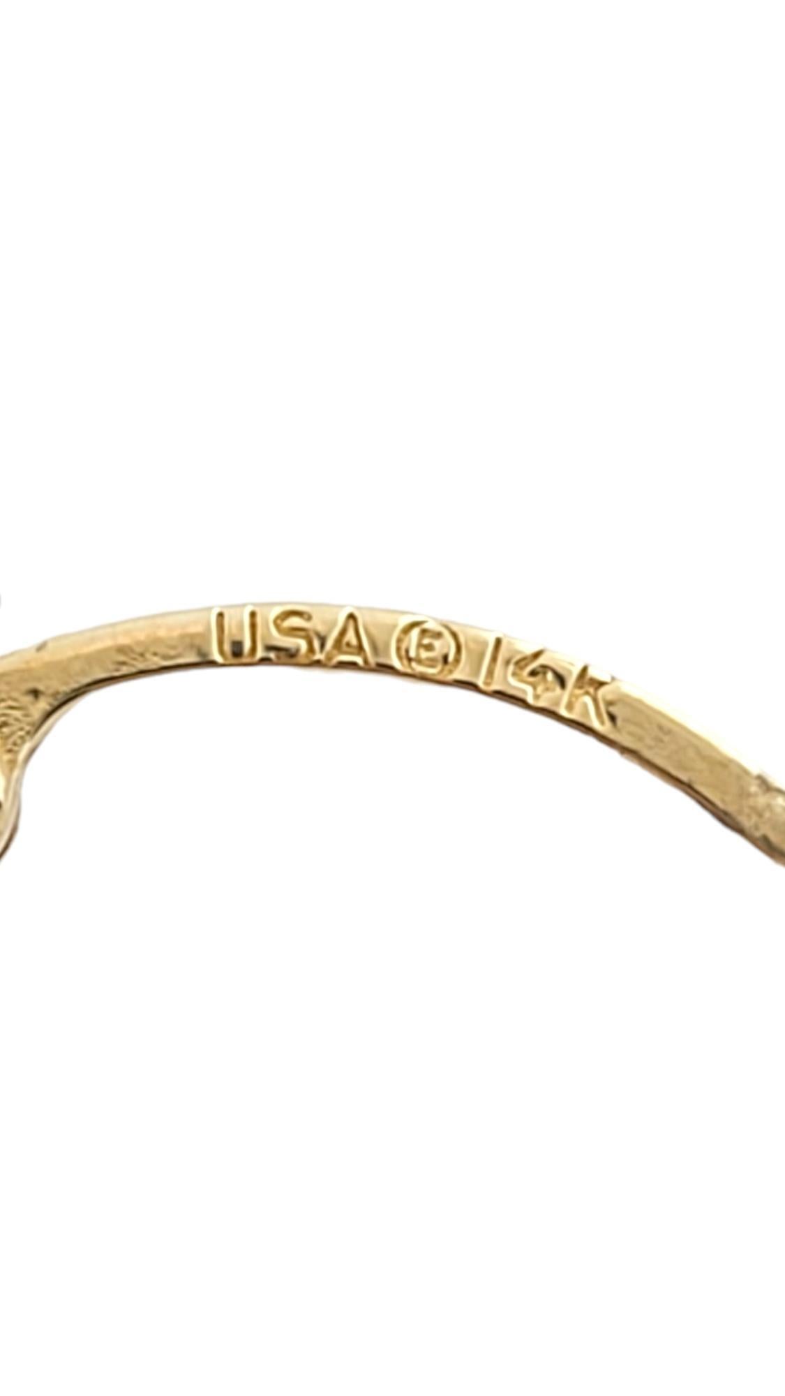 14K Gelbgold Texturierte breite Creolen mit breitem Creolen #17377 Damen