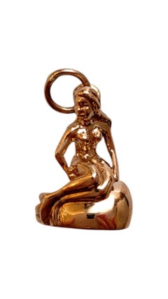 Vintage 14K Yellow Gold The Little Mermaid Charm #20381
