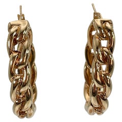 14K Gelbgold Creolen mit dicker Kette