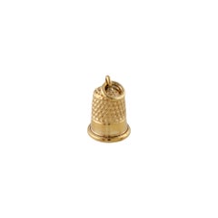 14K Yellow Gold Thimble Charm