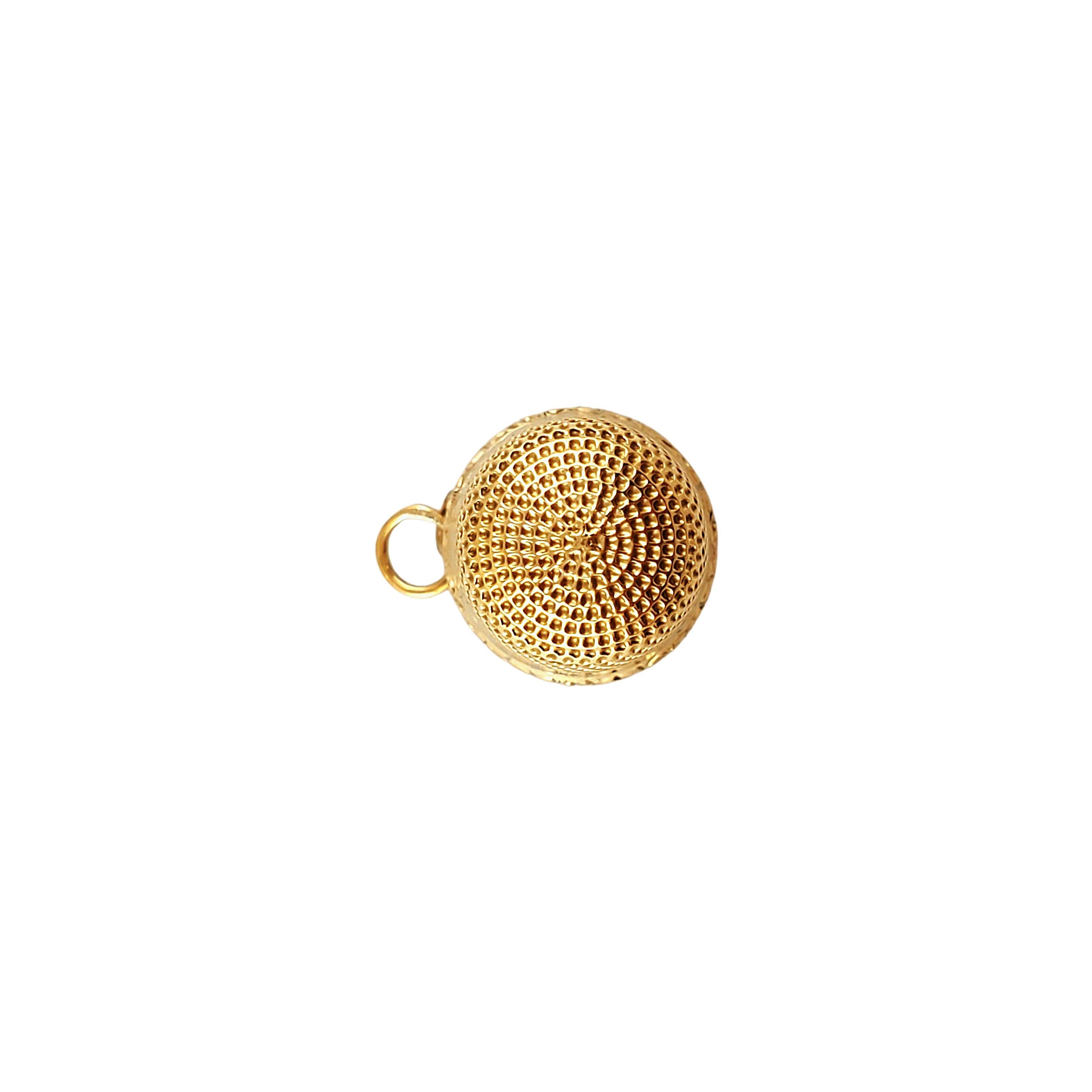 14K Yellow Gold Thimble Charm In Good Condition In Washington Depot, CT