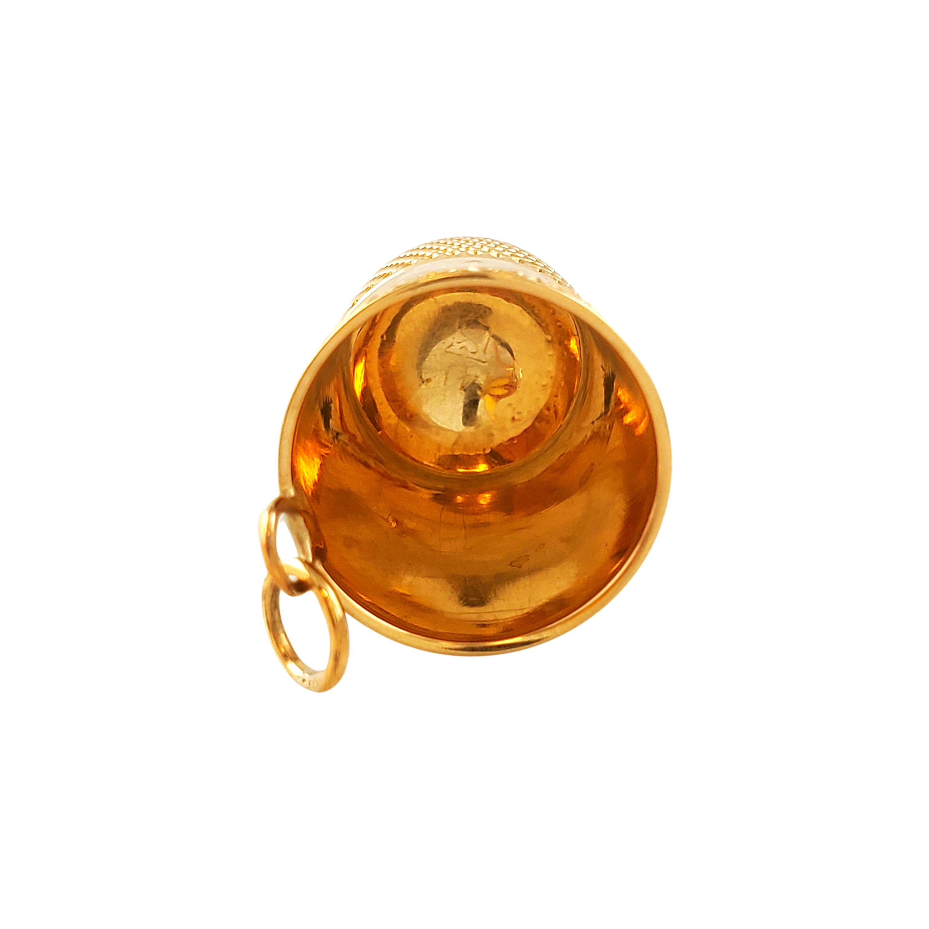 Women's or Men's 14K Yellow Gold Thimble Charm