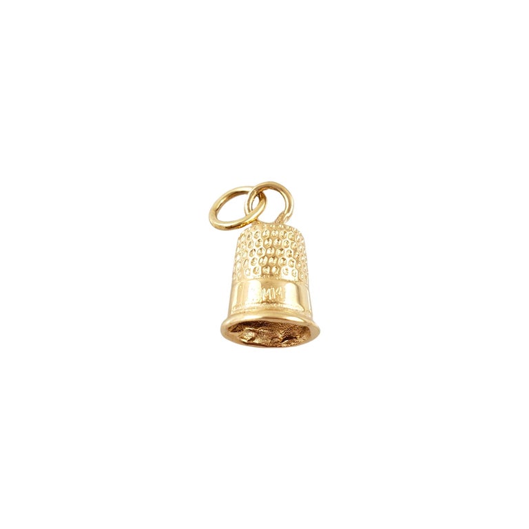 14K Yellow Gold Thimble Charm For Sale at 1stDibs