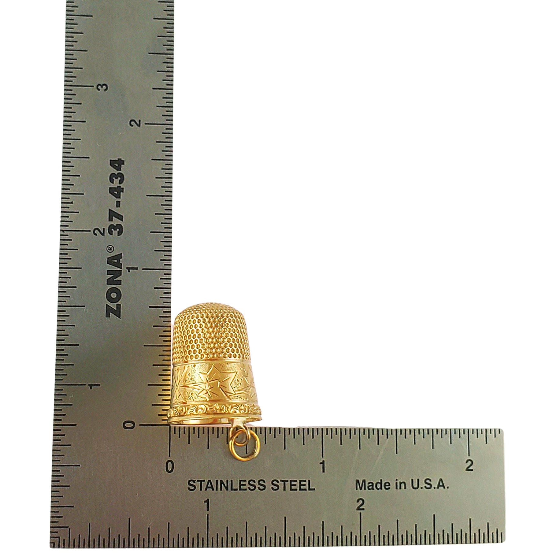 14K Yellow Gold Thimble Charm 2