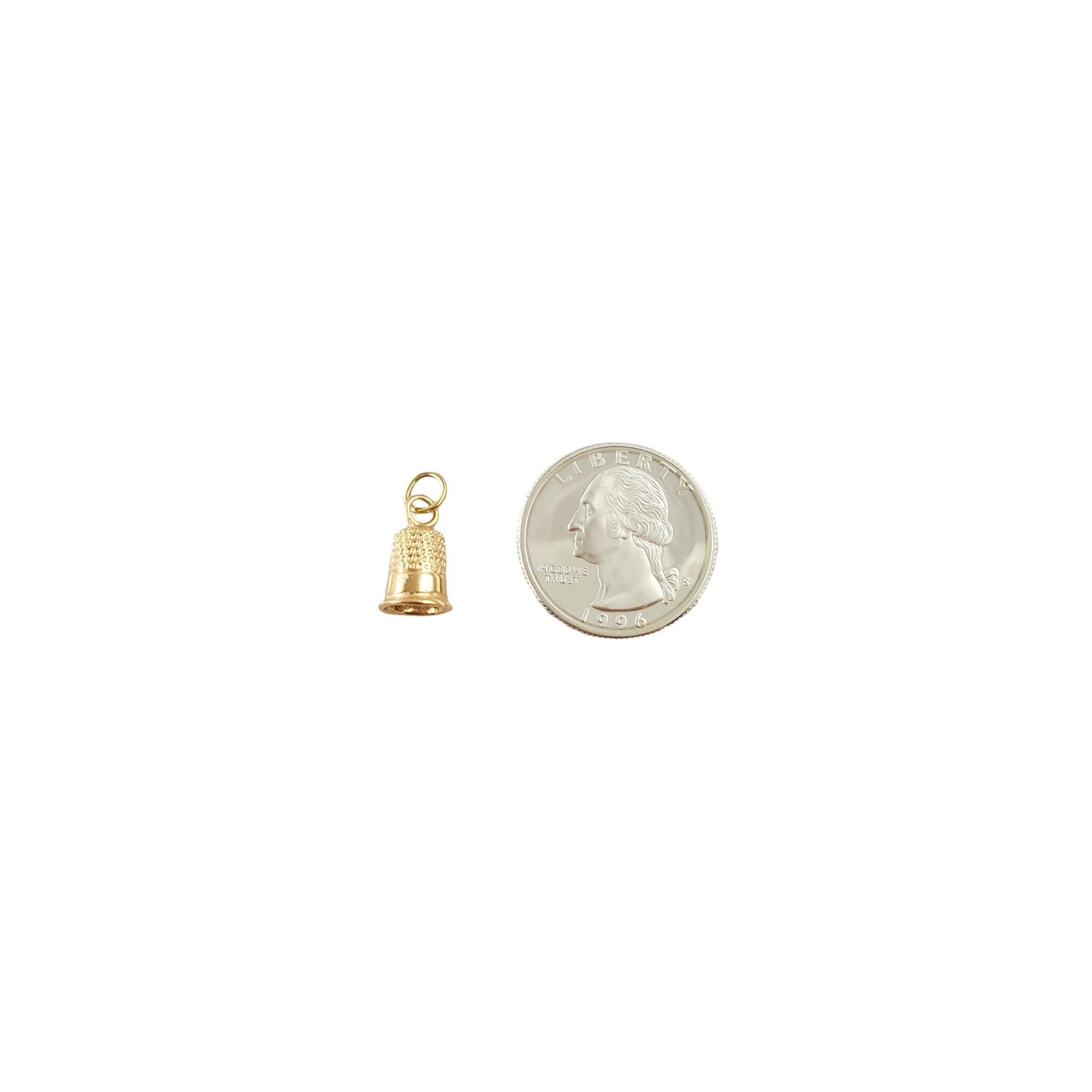 14K Yellow Gold Thimble Charm 2