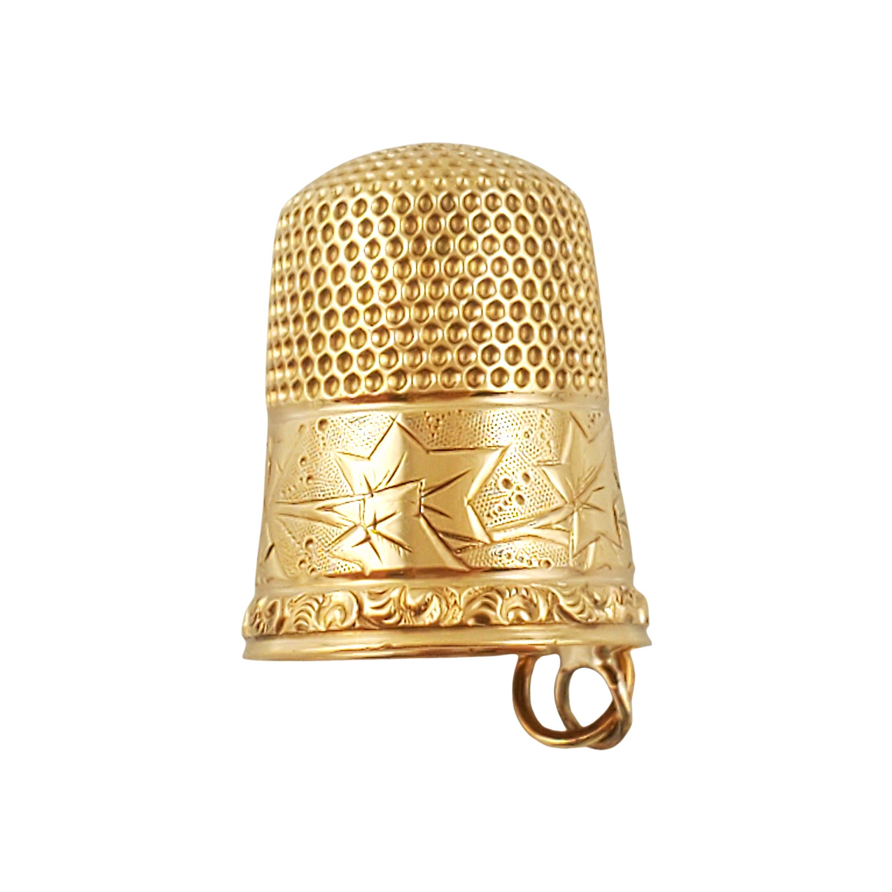 14K Yellow Gold Thimble Charm