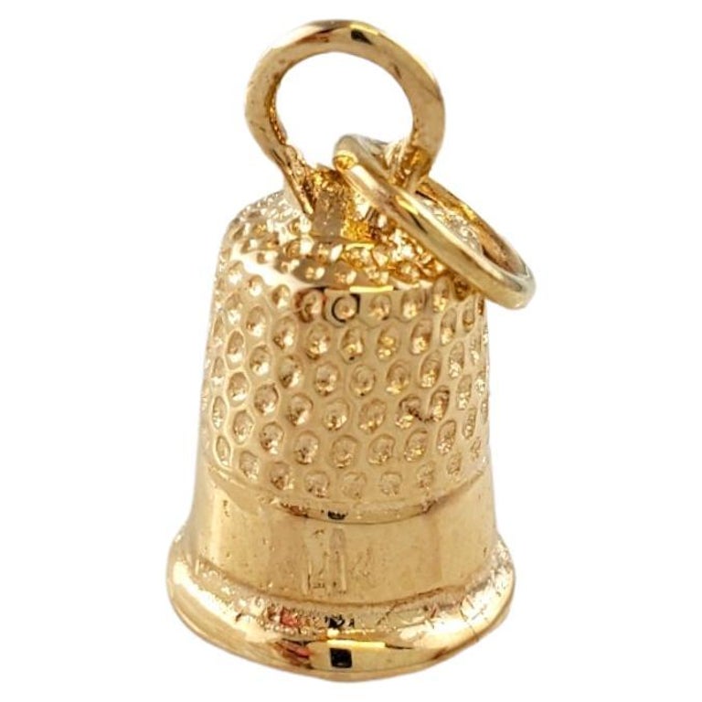 14K Yellow Gold Thimble Charm For Sale at 1stDibs